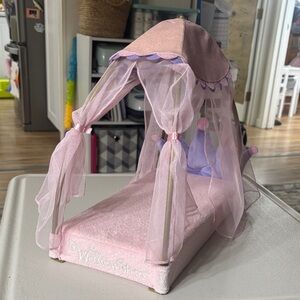 Pink Princess Doll Bed with Canopy